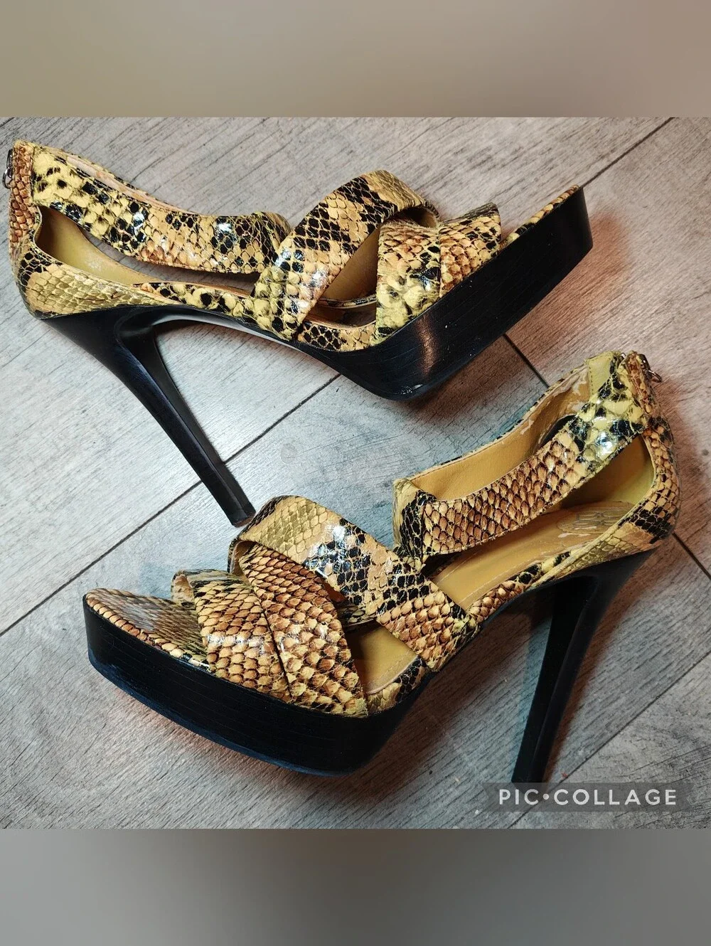 🐍Y2K BCBGeneration Kassidia Platform Python Snakeskin Stiletto Heels🐍